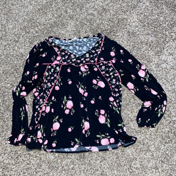 Style Co Womens Blouse Cherry Cropped Flutter Embroidered Red Size X Large main image 1
